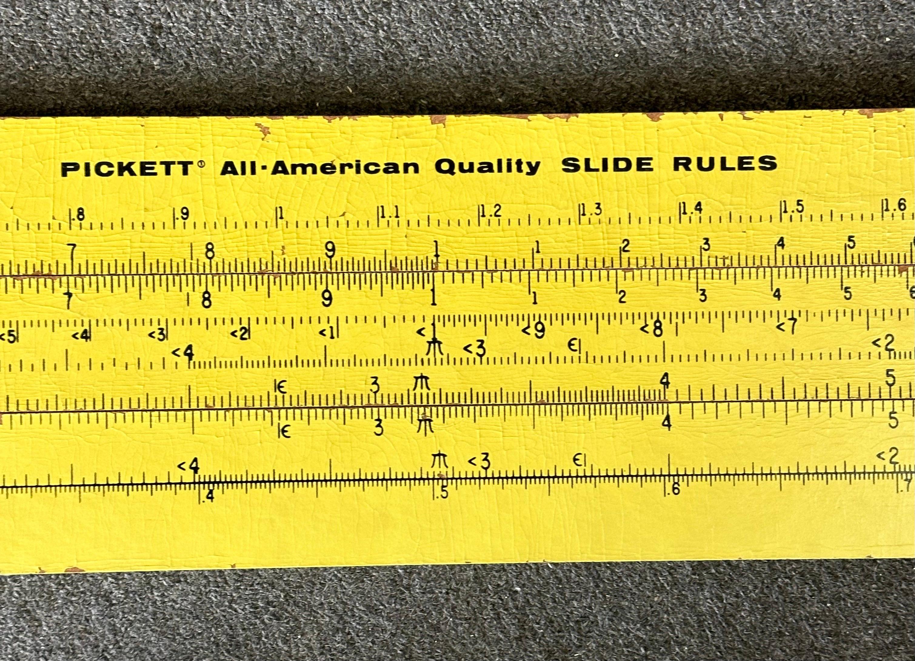 Aluminum Unique Vintage Oversized 4' Industrial Slide Rule by Pickett For Sale