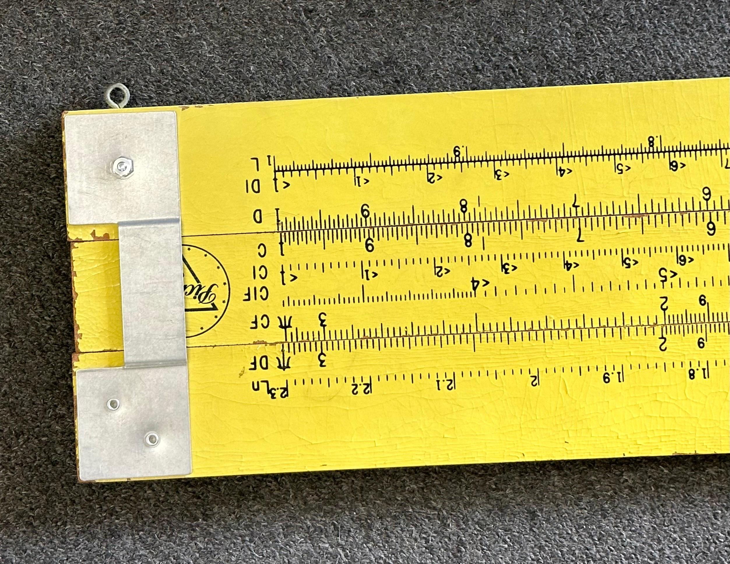 Unique Vintage Oversized 4' Industrial Slide Rule by Pickett For Sale 1