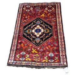 Einzigartiger Qashqai im Vintage-Stil – Nomadic Persischer Teppich – Vogelthema