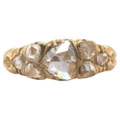 Unique Vintage Rose Cut Diamond Ring 18K Yellow Gold