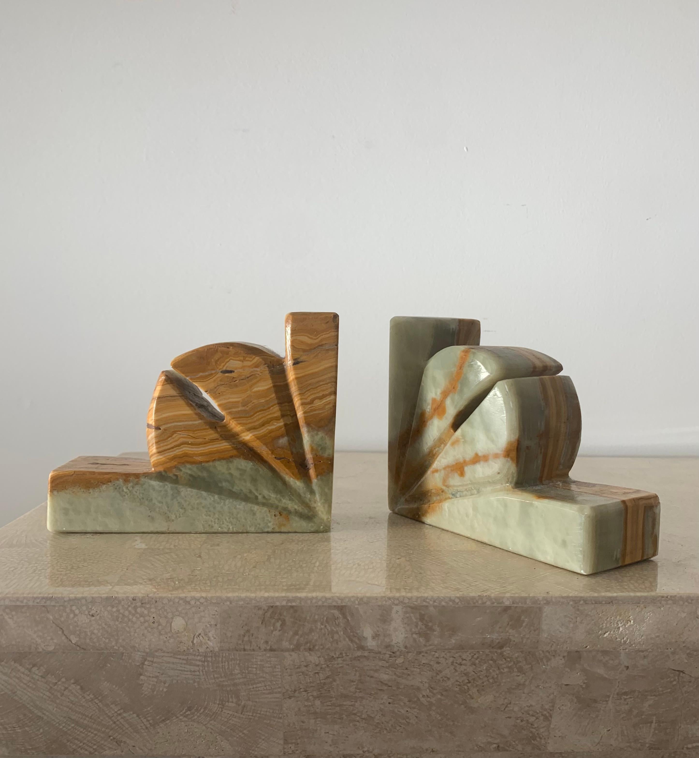 Unique Vintage Sculptural Marble Bookends, 1970s 5