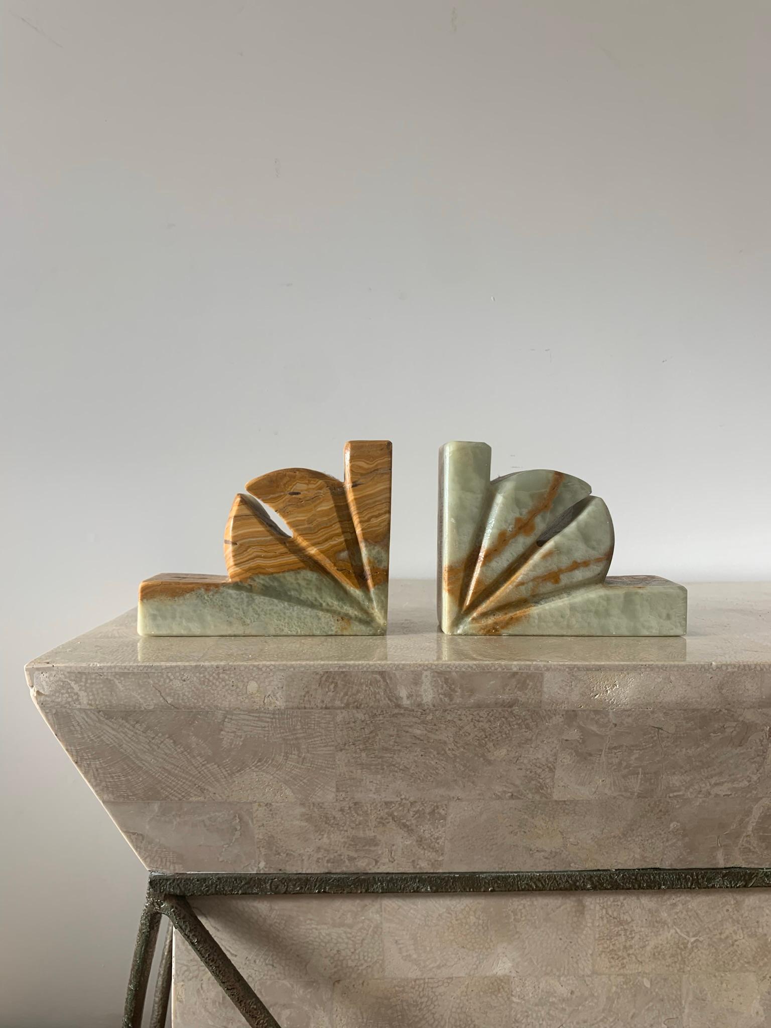 Unique Vintage Sculptural Marble Bookends, 1970s 3