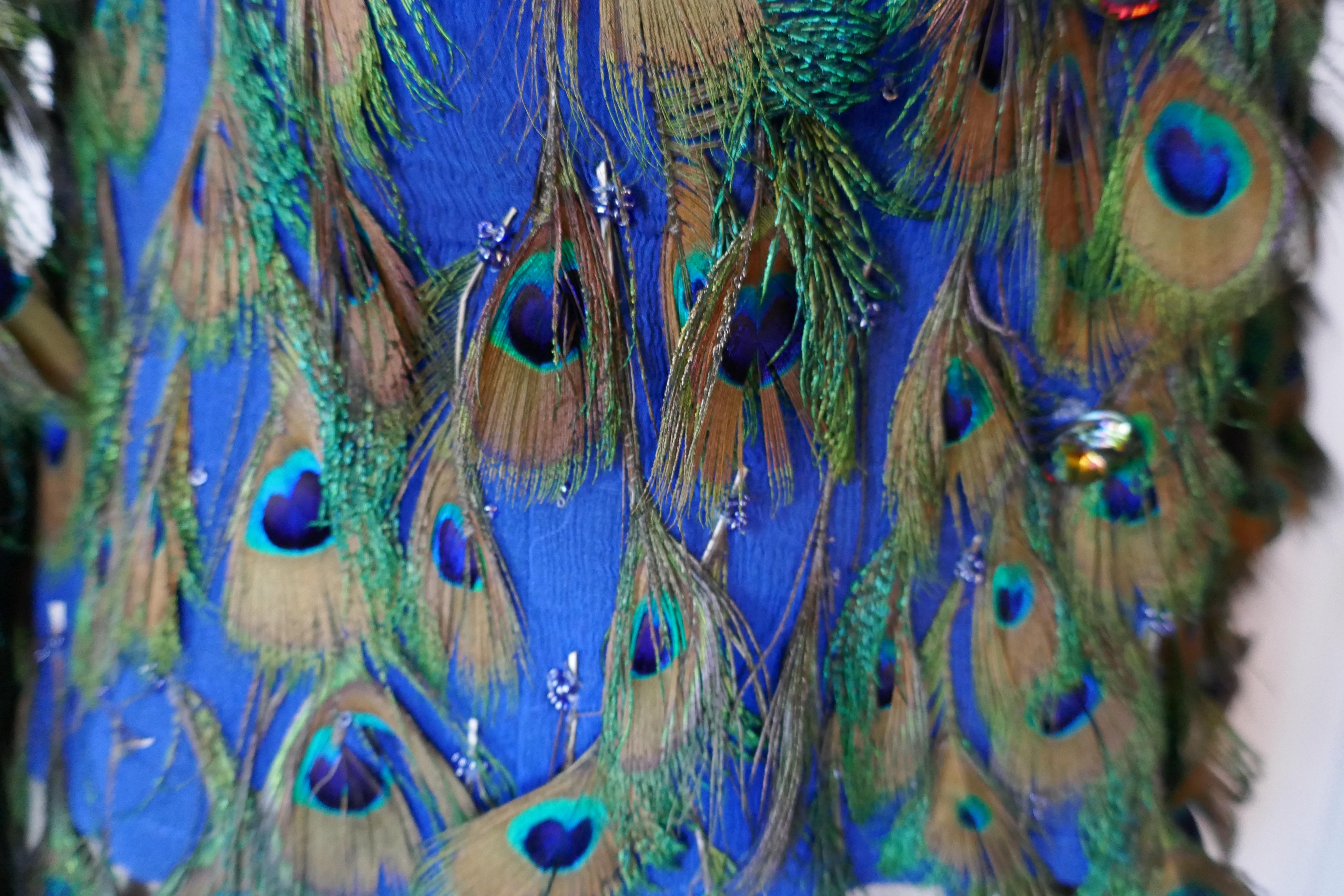 Veste de soirée unique en soie décorée de plumes par Liz Mairaux, 2008 en vente 1