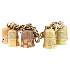 Unique Vintage Thimble Charm Bracelet
