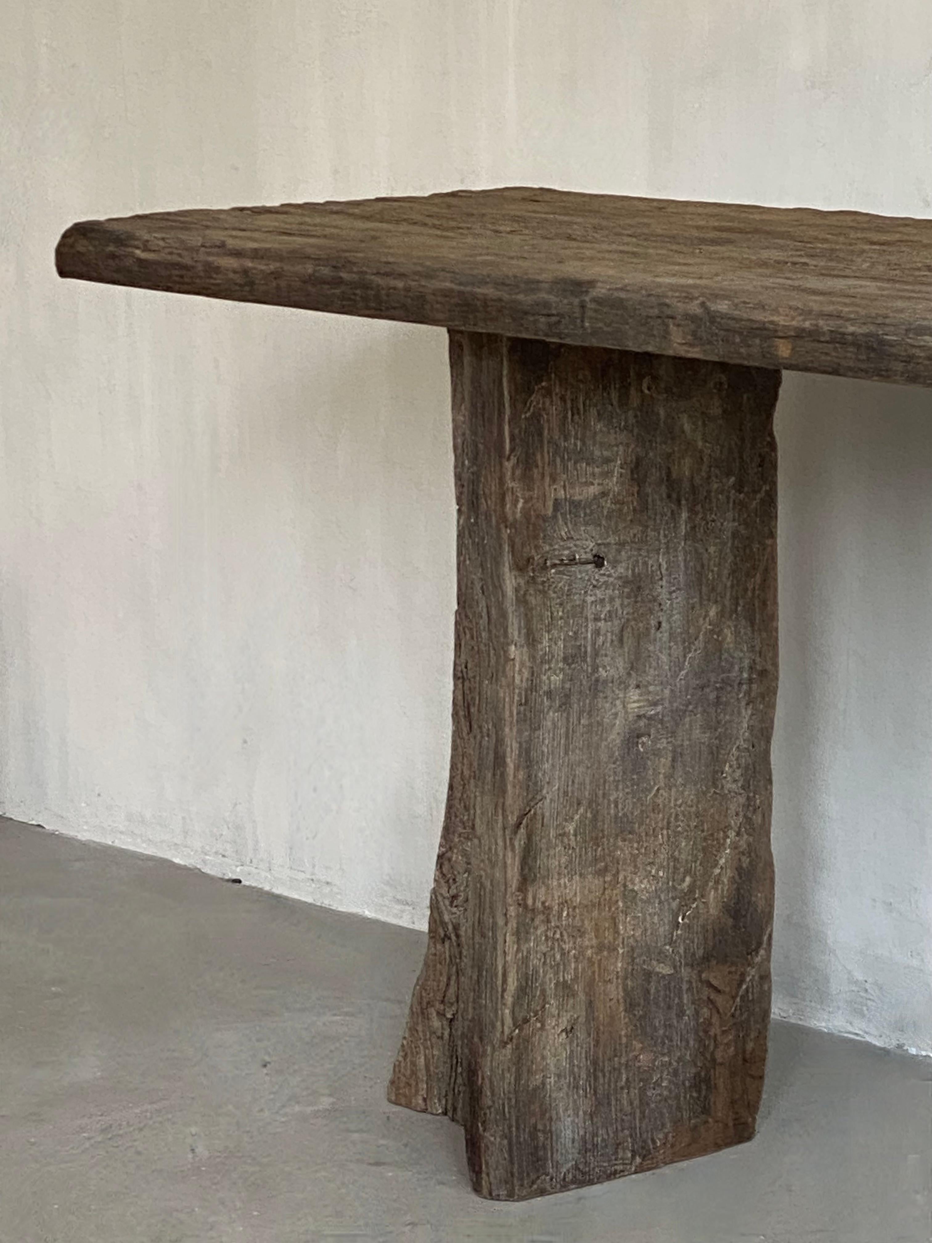 Belgian Unique Wabi Sabi Console in 19th C Oak