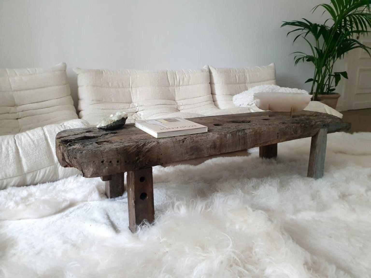 An antique Wabi Sabi style as defined by Axel Vervoordt and Leonard Koren.
This unique table as an organic look and rustic aesthetic. This rare item blends perfectly in a natural interior in order to create a zen aesthetic.
It's made of solid