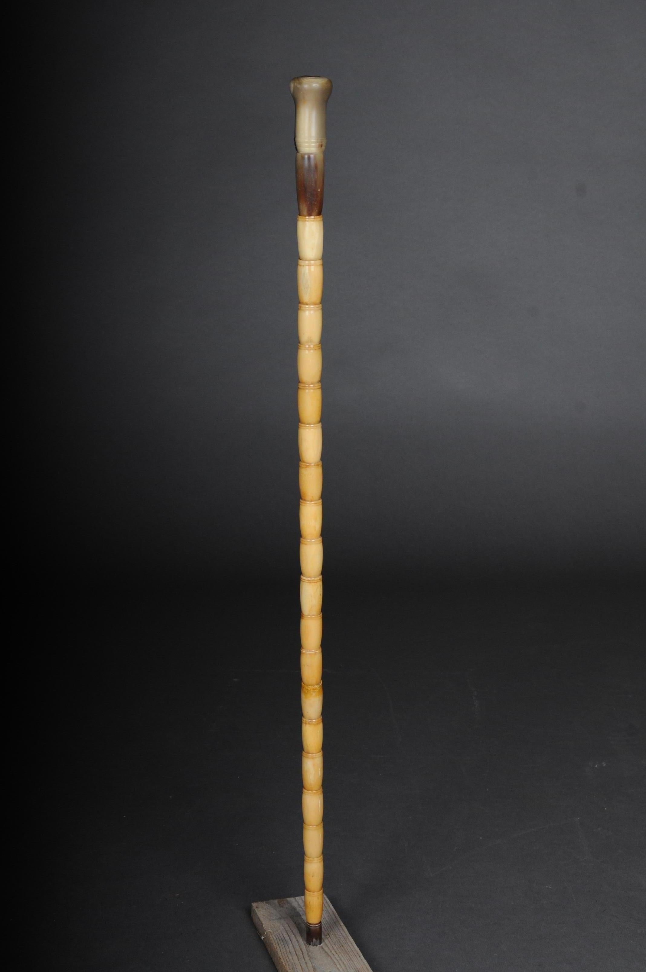 Hand-Carved Unique Walking Stick / Strolling Stick 19th Century, Bone For Sale