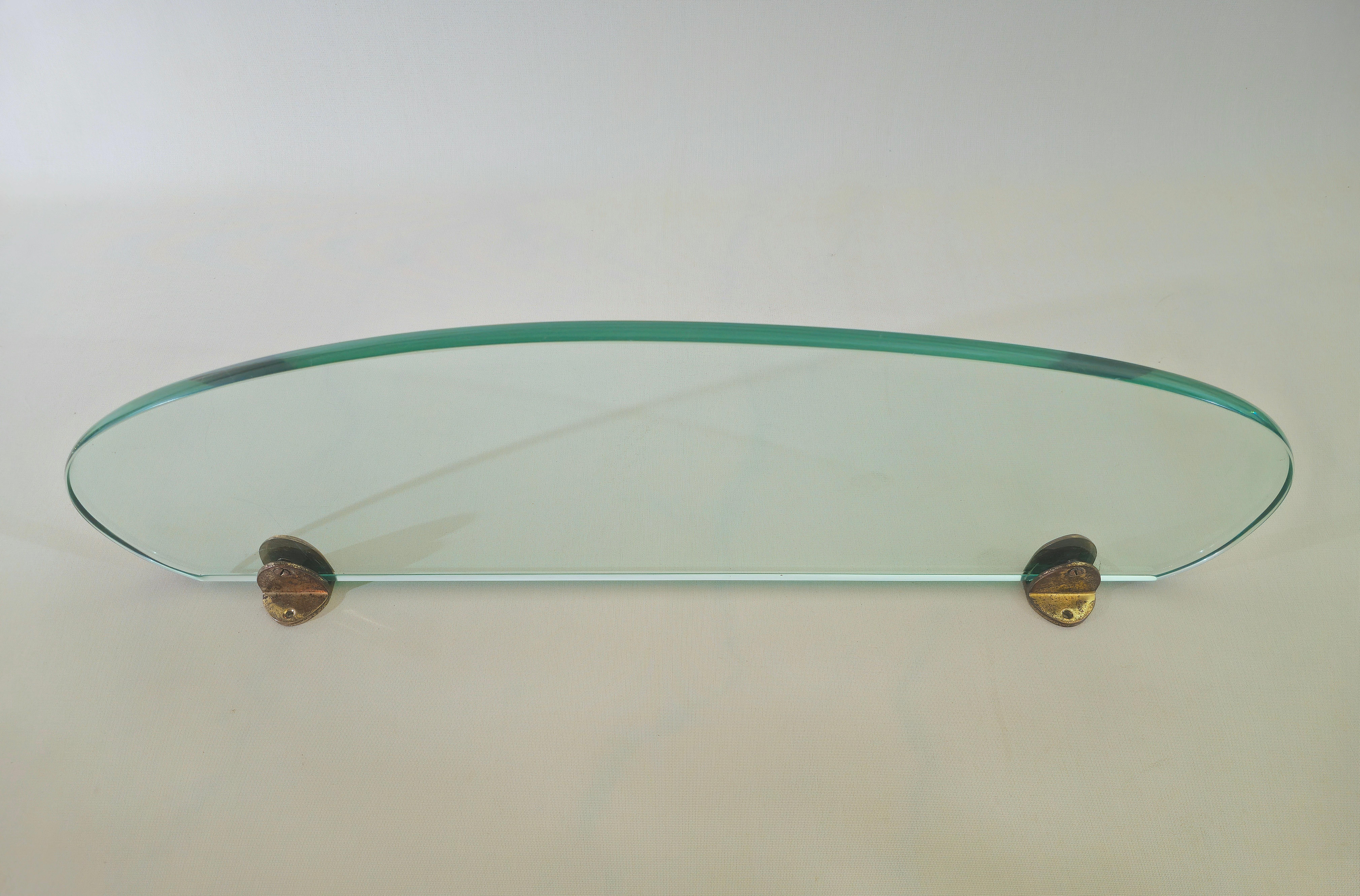 Unique Wall Console Glass  by Fontana Arte Design Italia 1950s. Midcentury For Sale 10