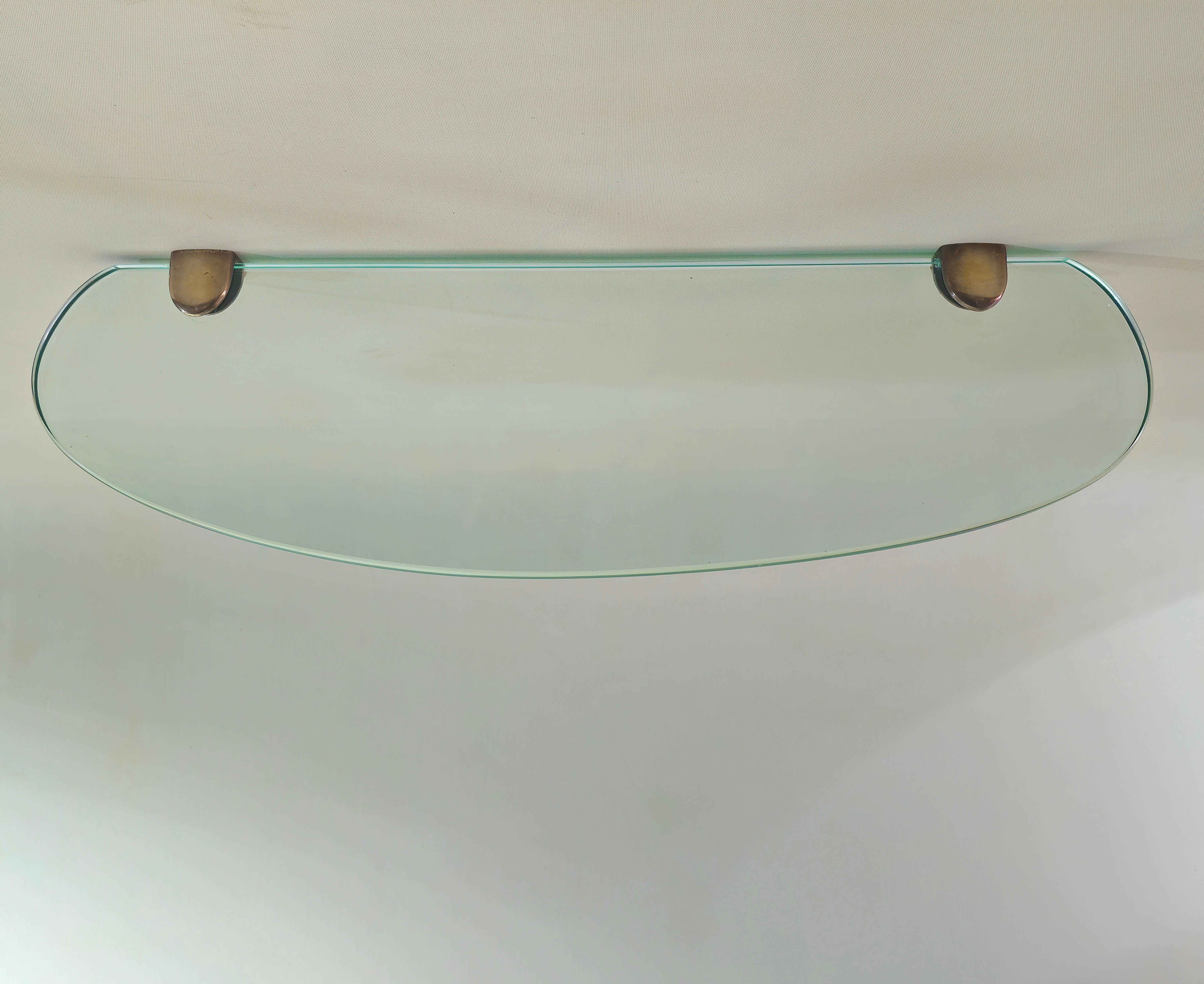 Mid-Century Modern Unique Wall Console Glass  by Fontana Arte Design Italia 1950s. Midcentury For Sale