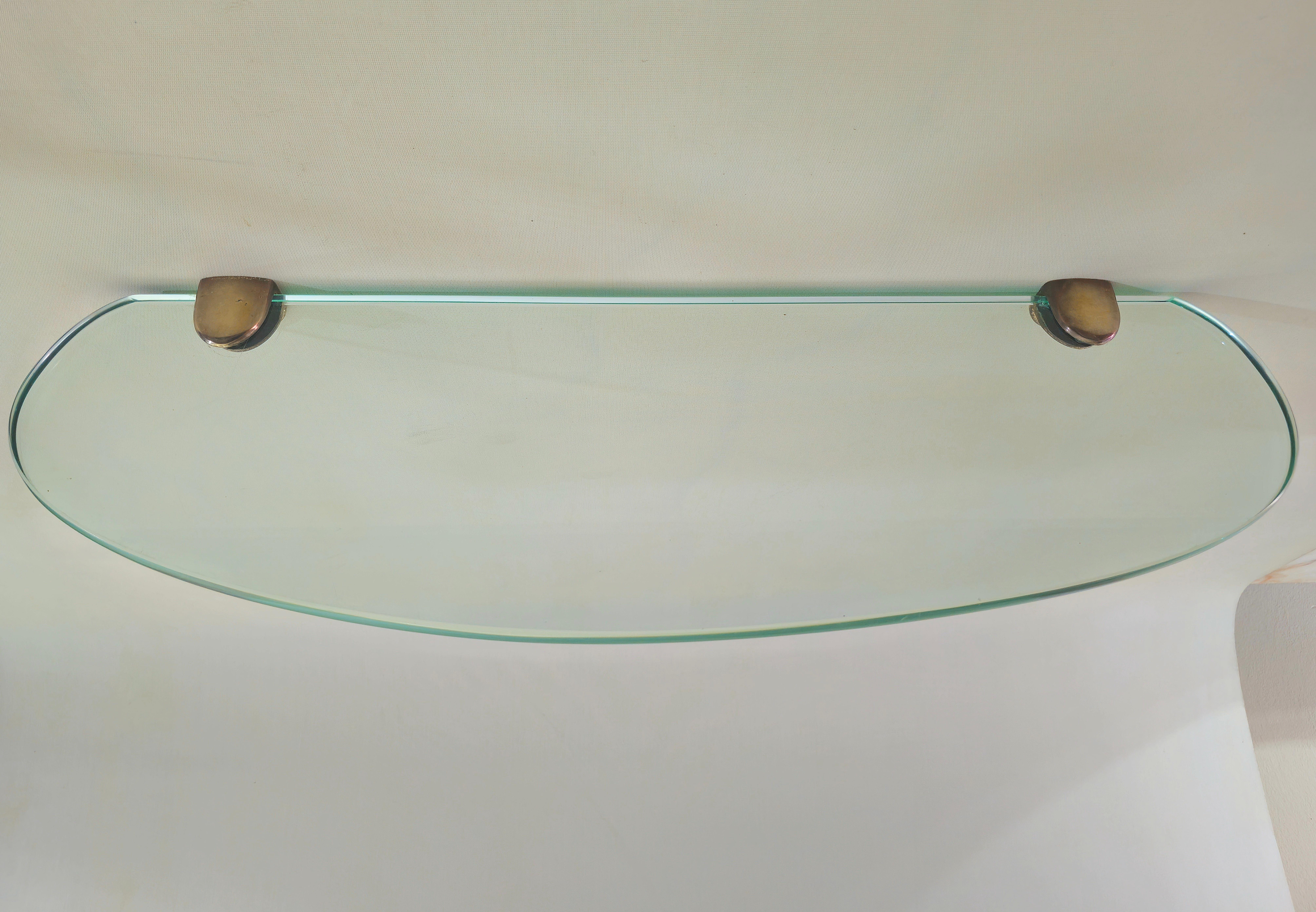 20th Century Unique Wall Console Glass  by Fontana Arte Design Italia 1950s. Midcentury For Sale