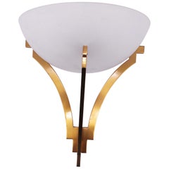 Lampe murale unique avec bol en laiton et verre