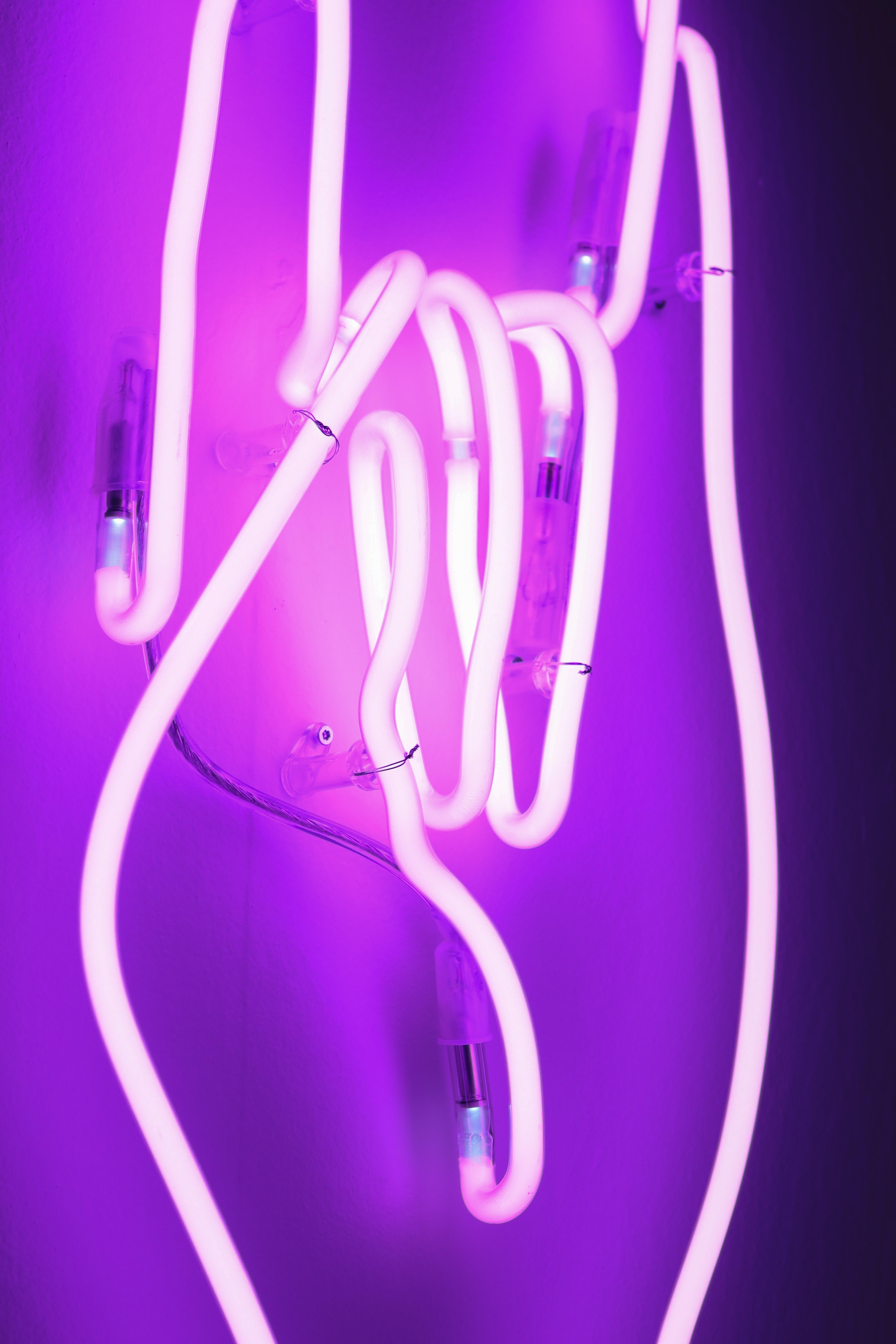 Organic Modern 'BATHORY' Unique Purple Neon Wall Lighting, Daan Gielis, Belgium, 2020