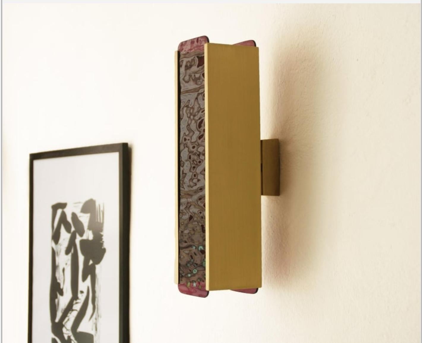 Contemporary Unique Wall Sconces, Varnished Brass, France, 2019