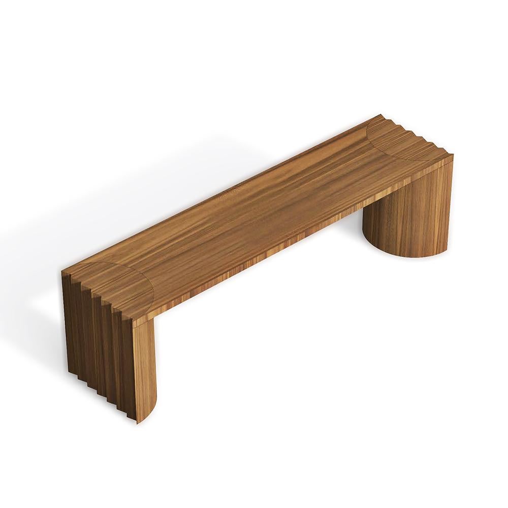 Modern Unique Walnut Bench by Collector For Sale