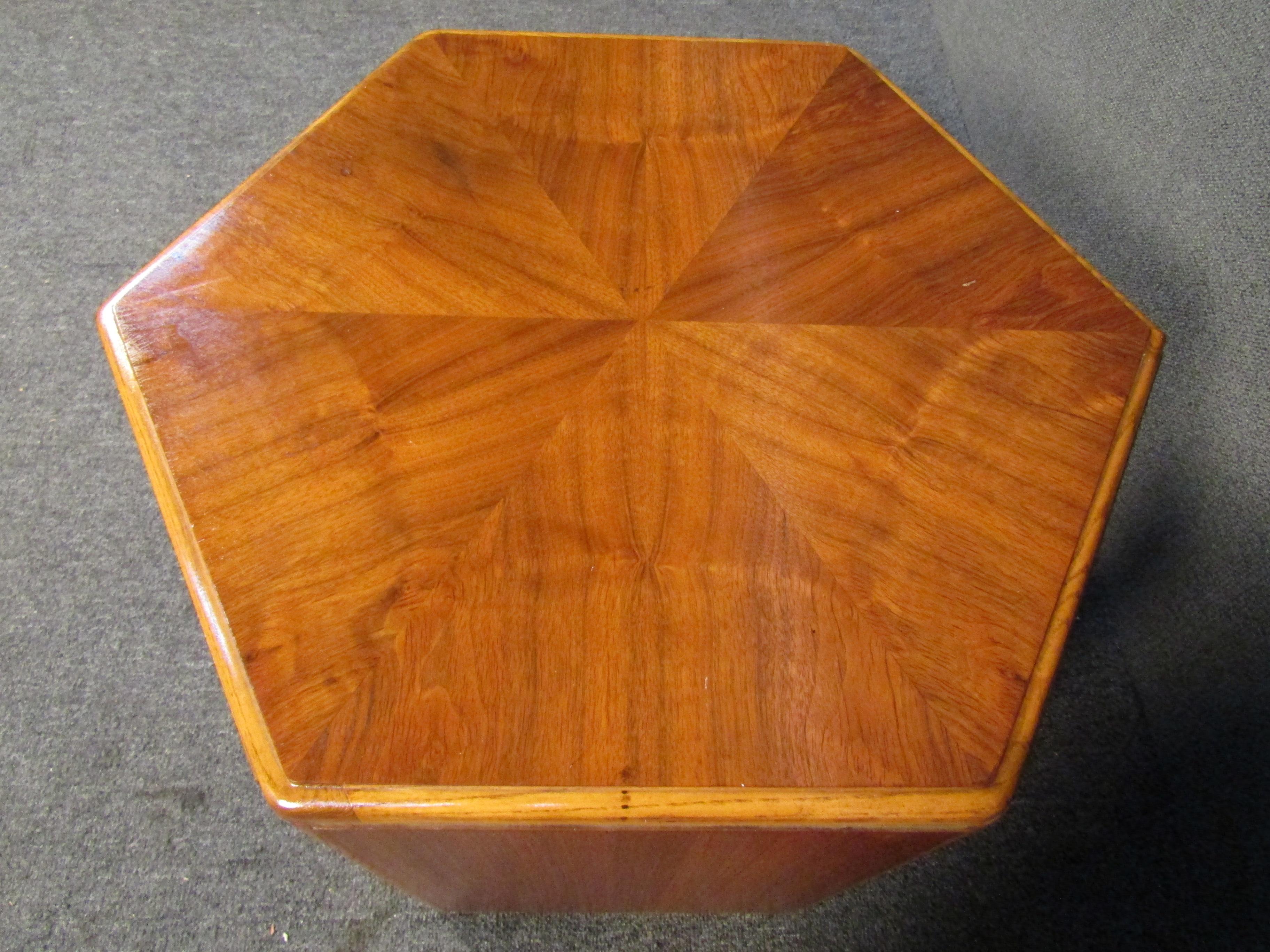 20th Century Unique Walnut Side Table For Sale