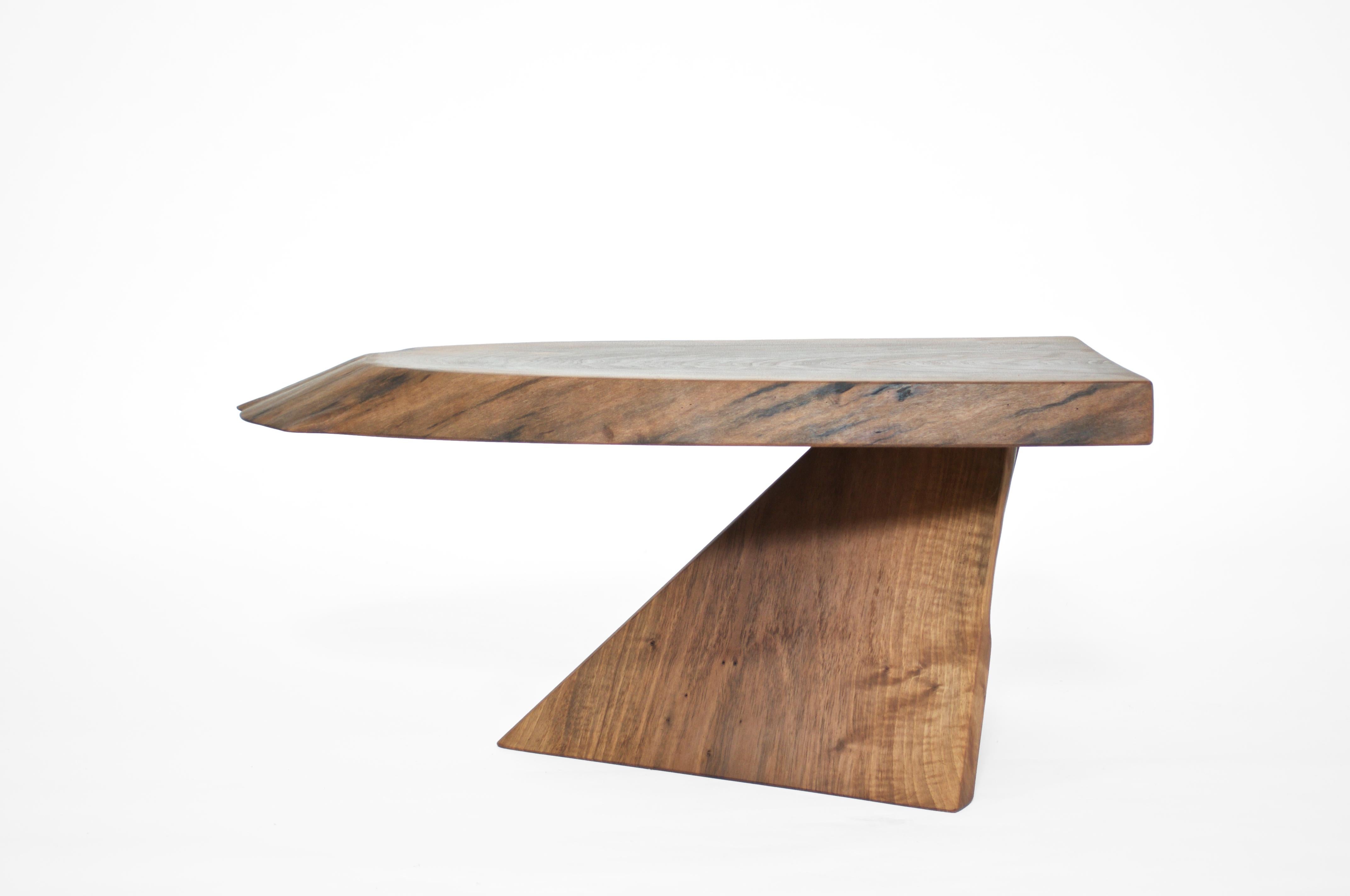 Polished Unique Walnut Signed Table by Jörg Pietschmann