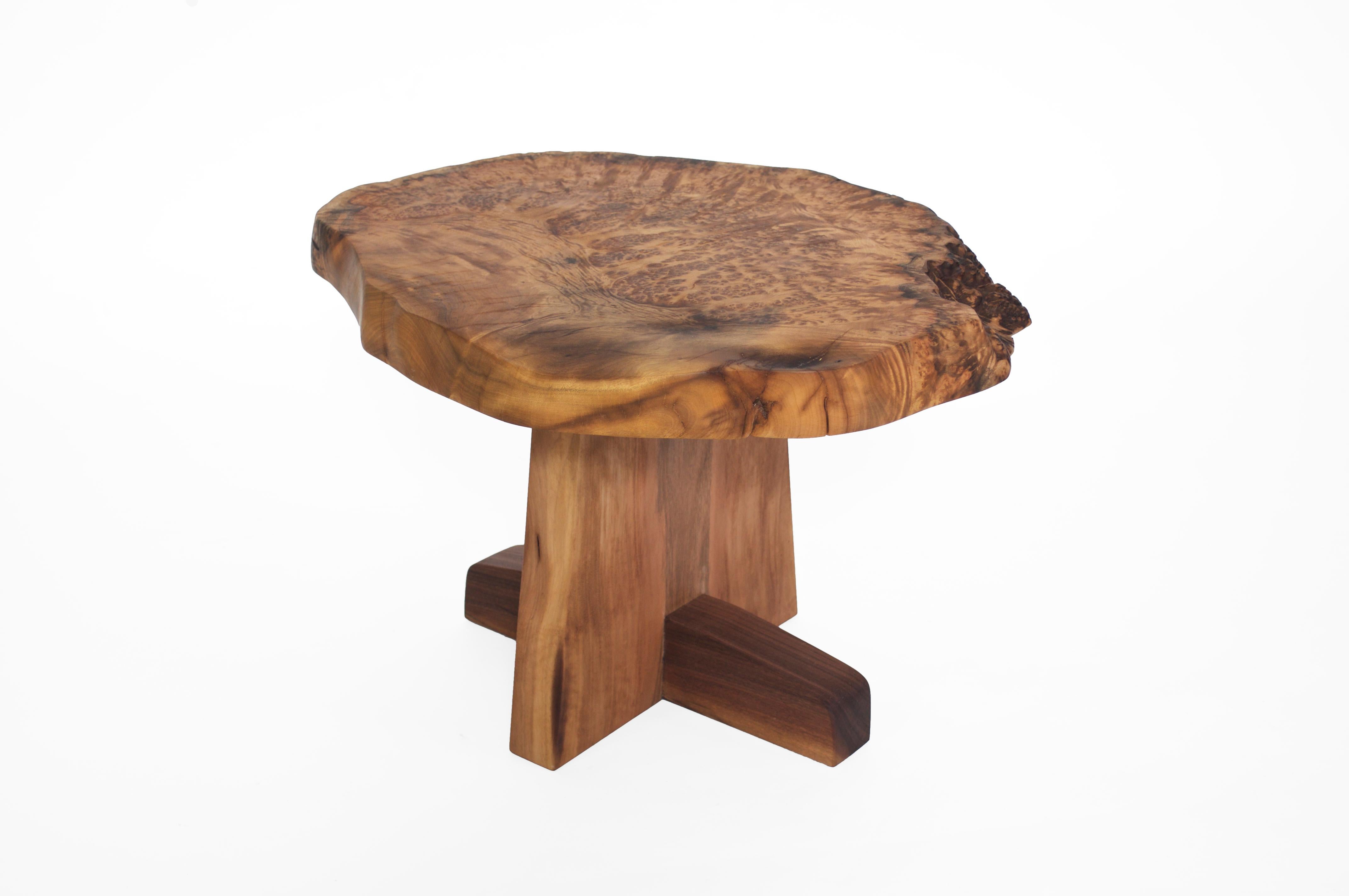 Polished Unique Walnut Signed Table by Jörg Pietschmann