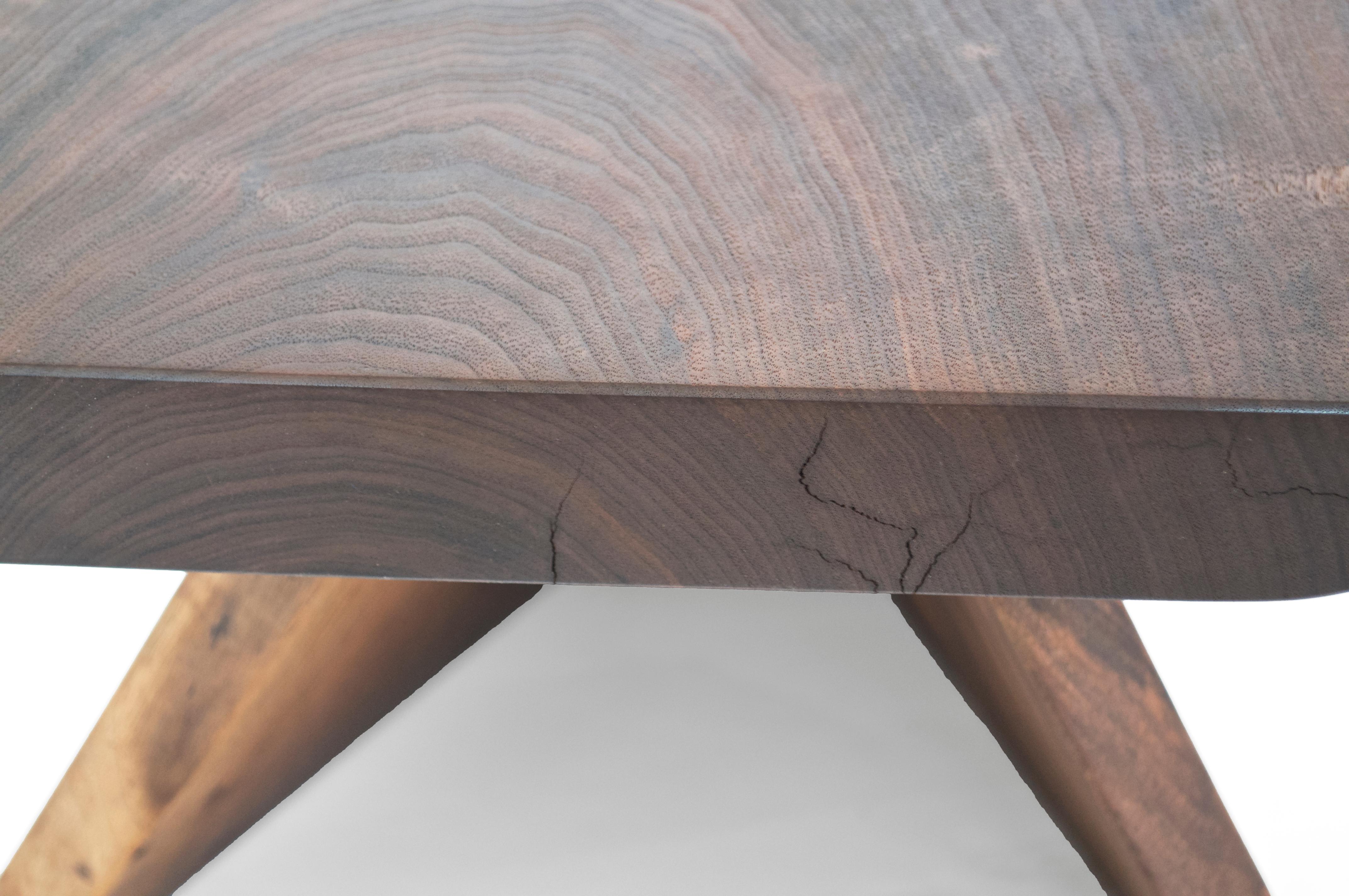 Unique Walnut Signed Table by Jörg Pietschmann 2