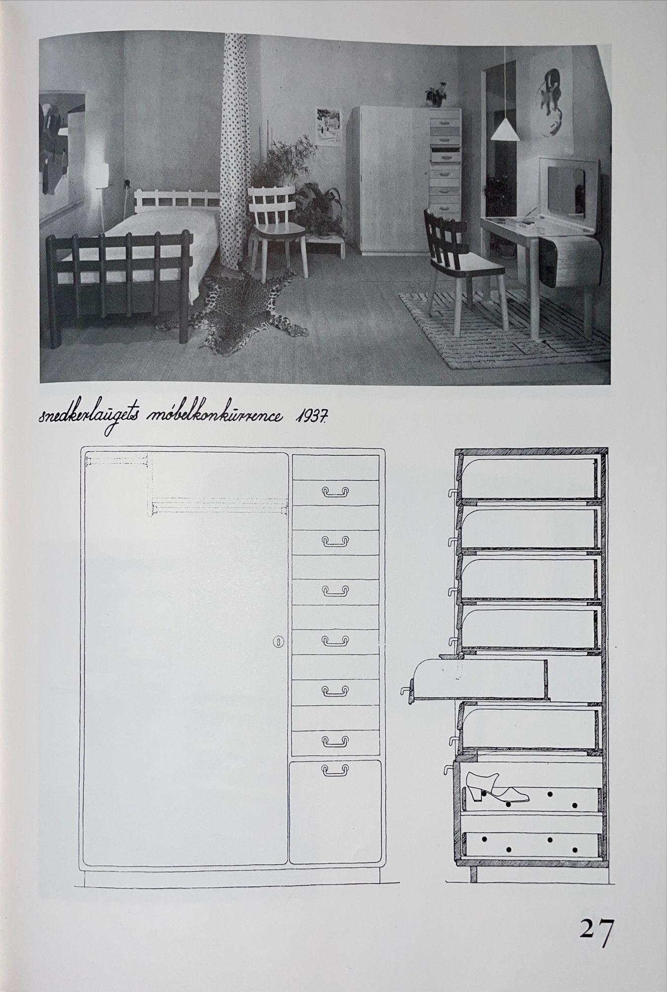 Armadio unico in acero di Tove Kindt Larsen del 1937 in vendita 5