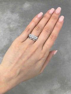 Unique Wedding Ring with Marquise Cut Diamond and Round Diamond 18k White Gold