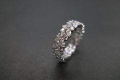 Unique Wedding Ring with Marquise Diamonds and Round Diamond Full Eternity