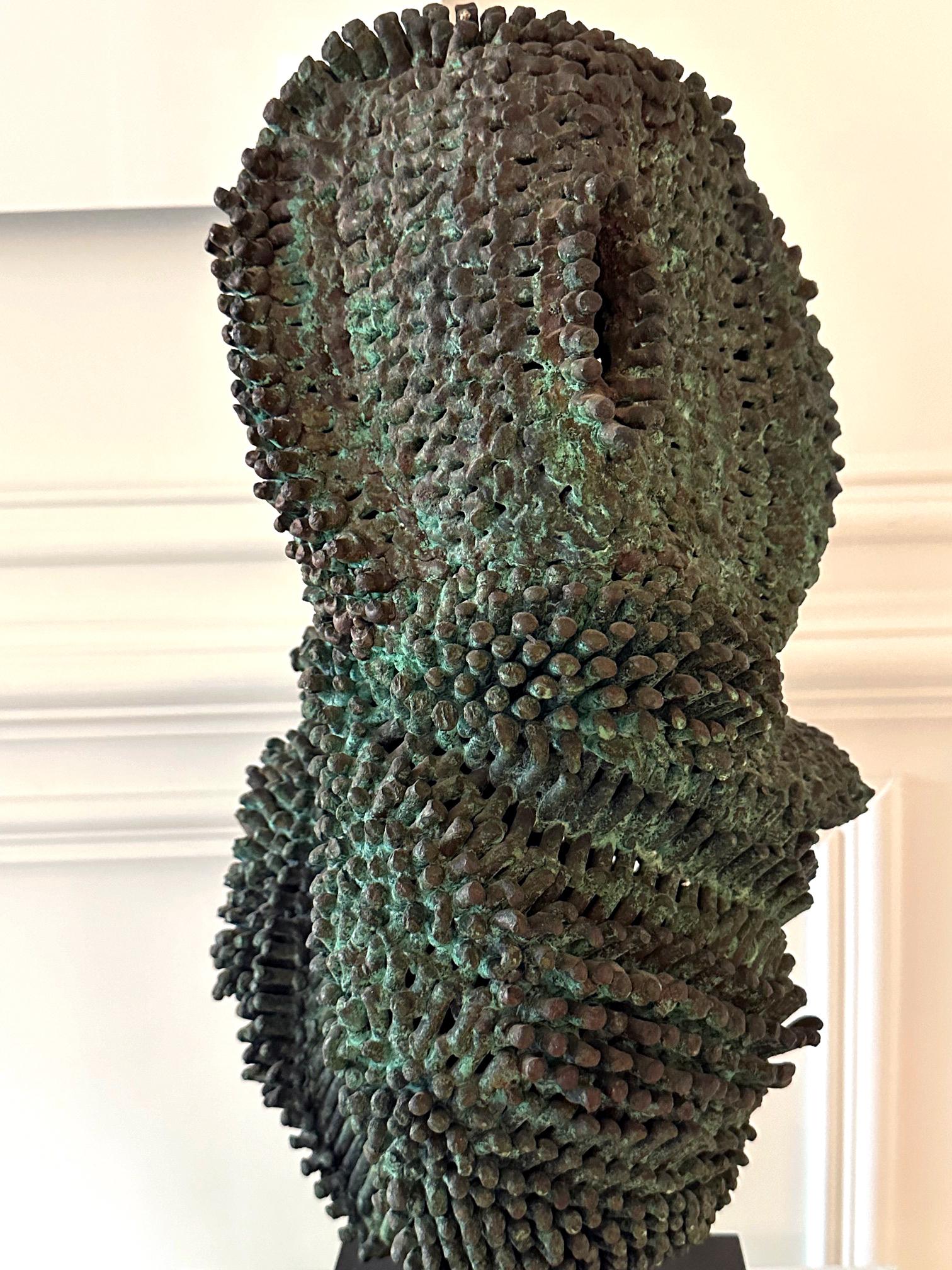 Unique Welded and Patinated Bronze Sculpture by Harry Bertoia For Sale 5