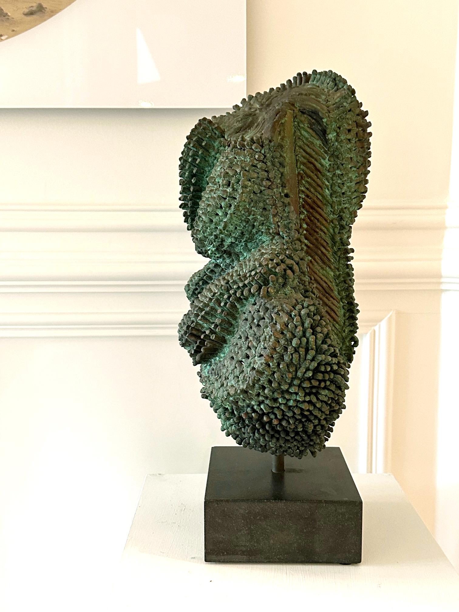 Mid-Century Modern Unique Welded and Patinated Bronze Sculpture by Harry Bertoia For Sale