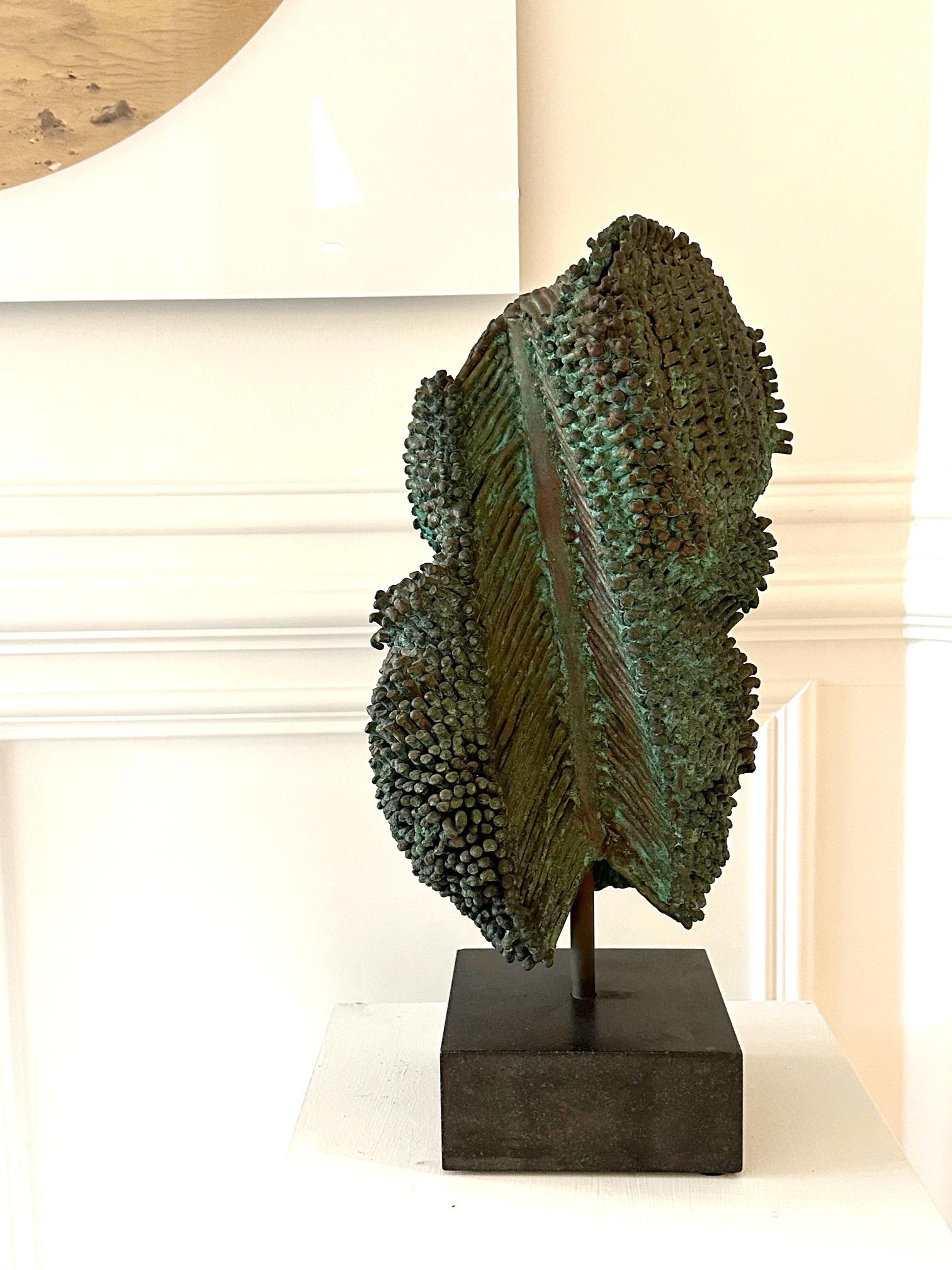 American Unique Welded and Patinated Bronze Sculpture by Harry Bertoia For Sale