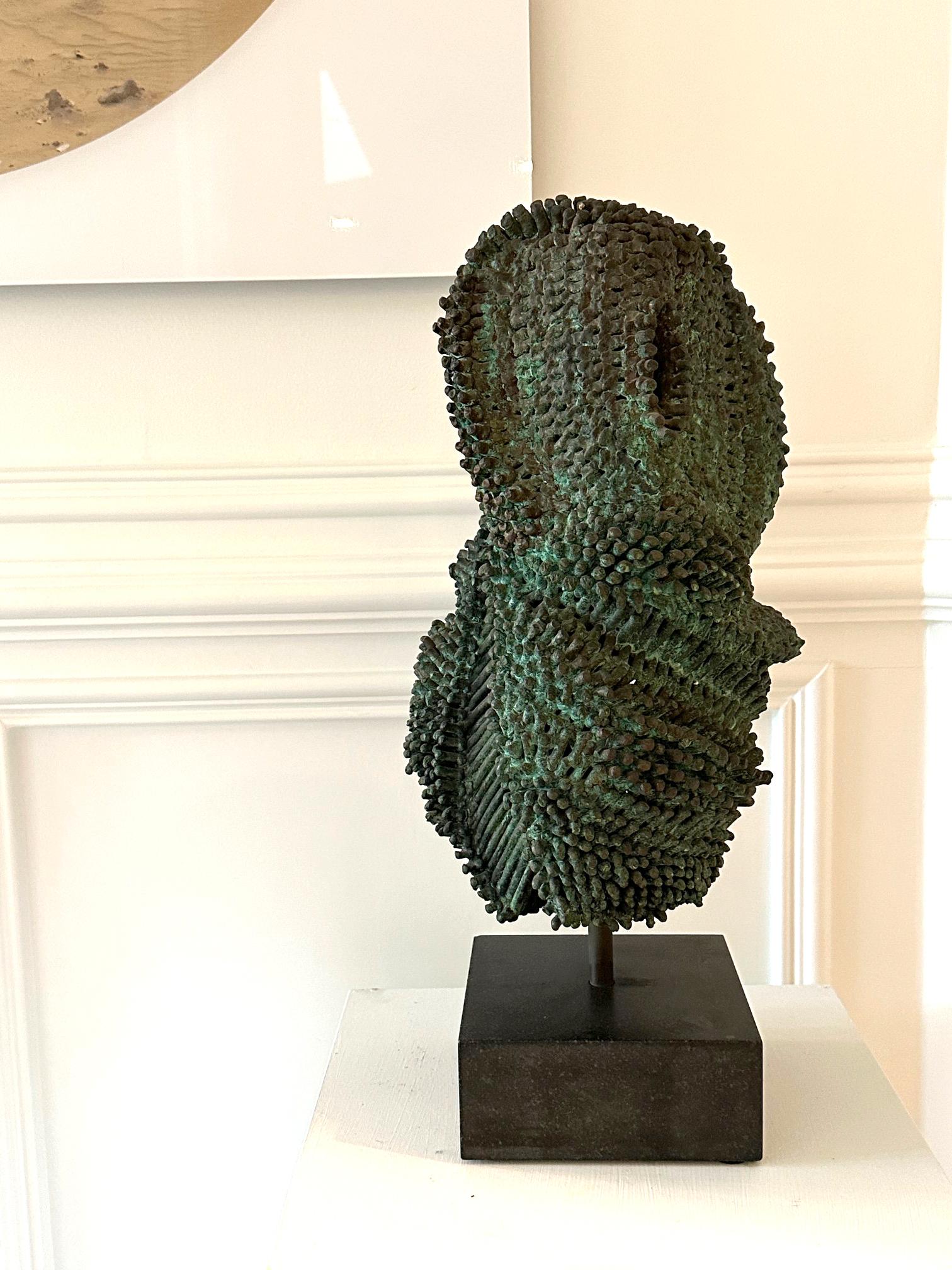 Unique Welded and Patinated Bronze Sculpture by Harry Bertoia In Good Condition For Sale In Atlanta, GA