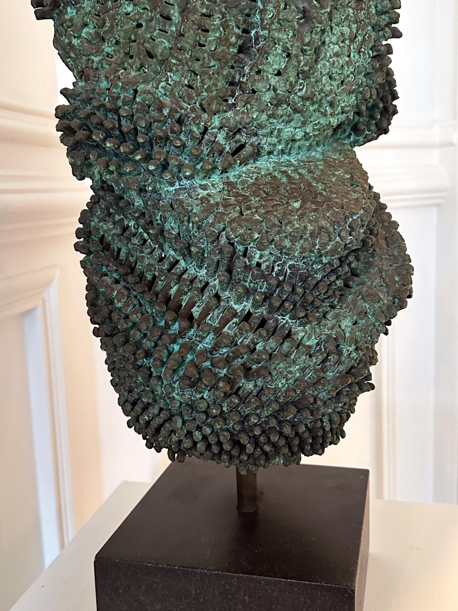 Unique Welded and Patinated Bronze Sculpture by Harry Bertoia For Sale 2