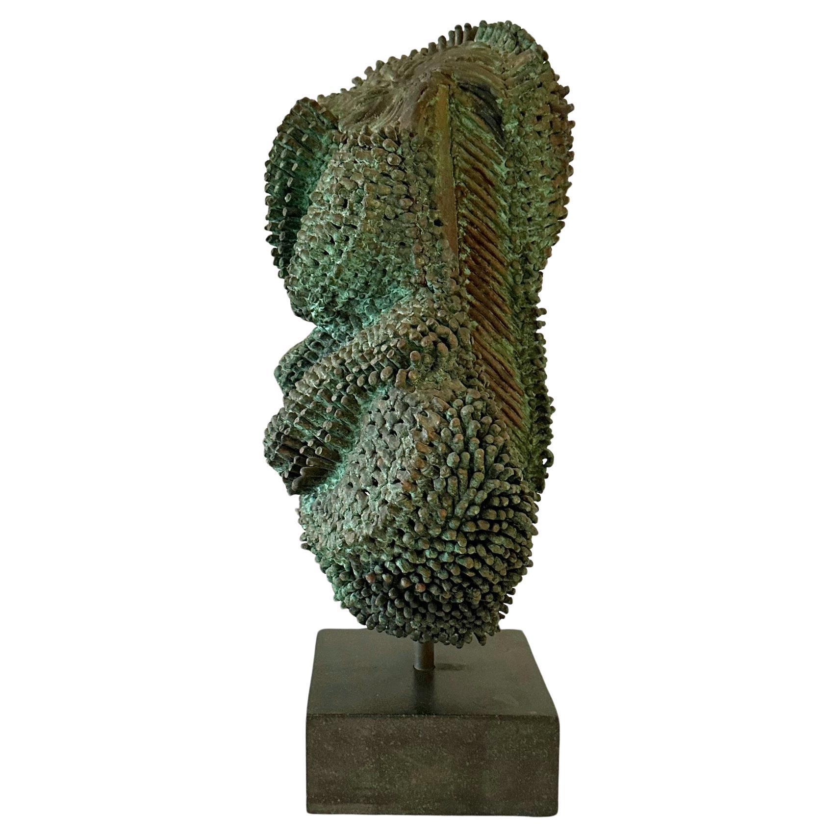 Unique Welded and Patinated Bronze Sculpture by Harry Bertoia For Sale
