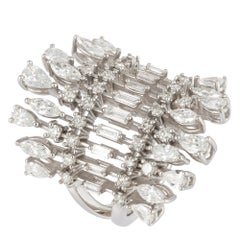 Unique White 18K Gold White Diamond Ring for Her