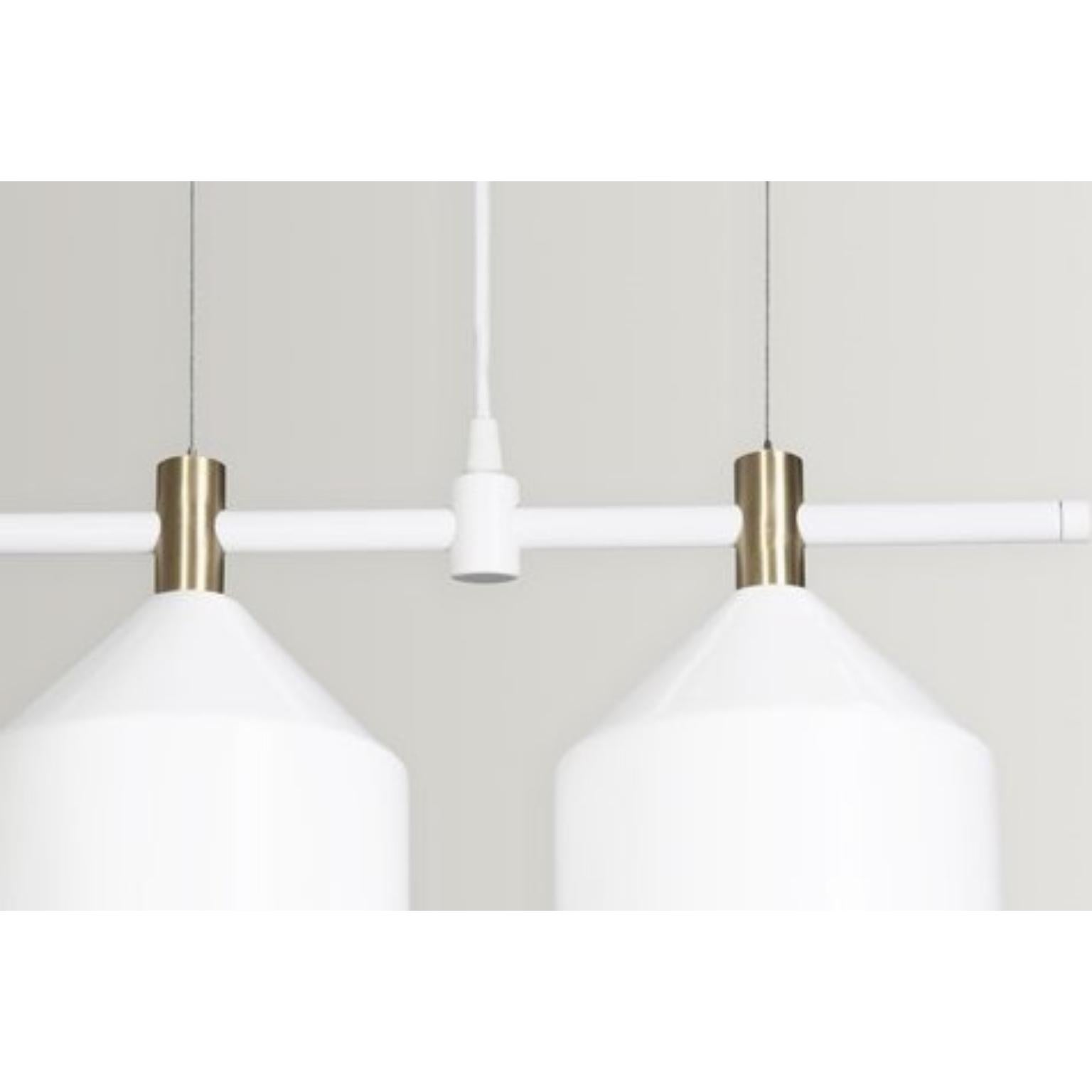 Indian Unique White Bell 180 Pendant Light by Hatsu For Sale