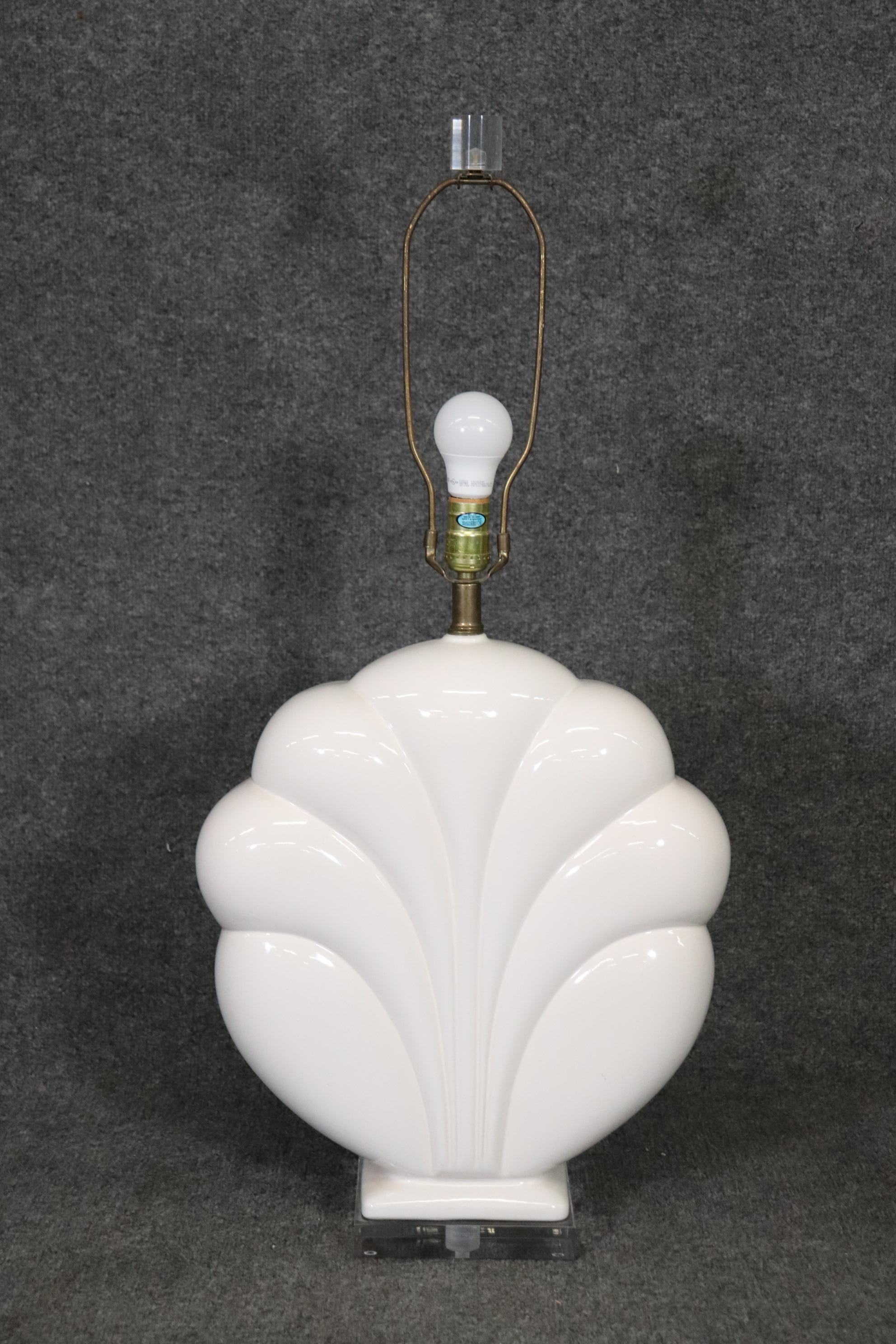 Unknown Unique White Glass and Lucite Art Deco Designed Mid-Century Lamp For Sale