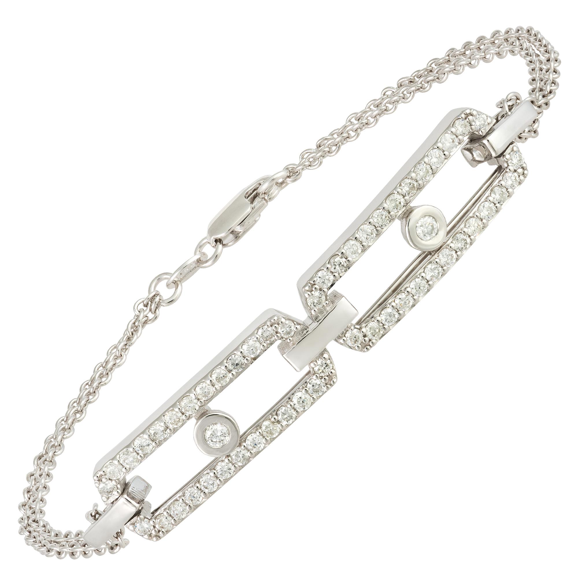 BRACELET Or blanc 18K Diamant 0.75 Cts/54 Pcs
