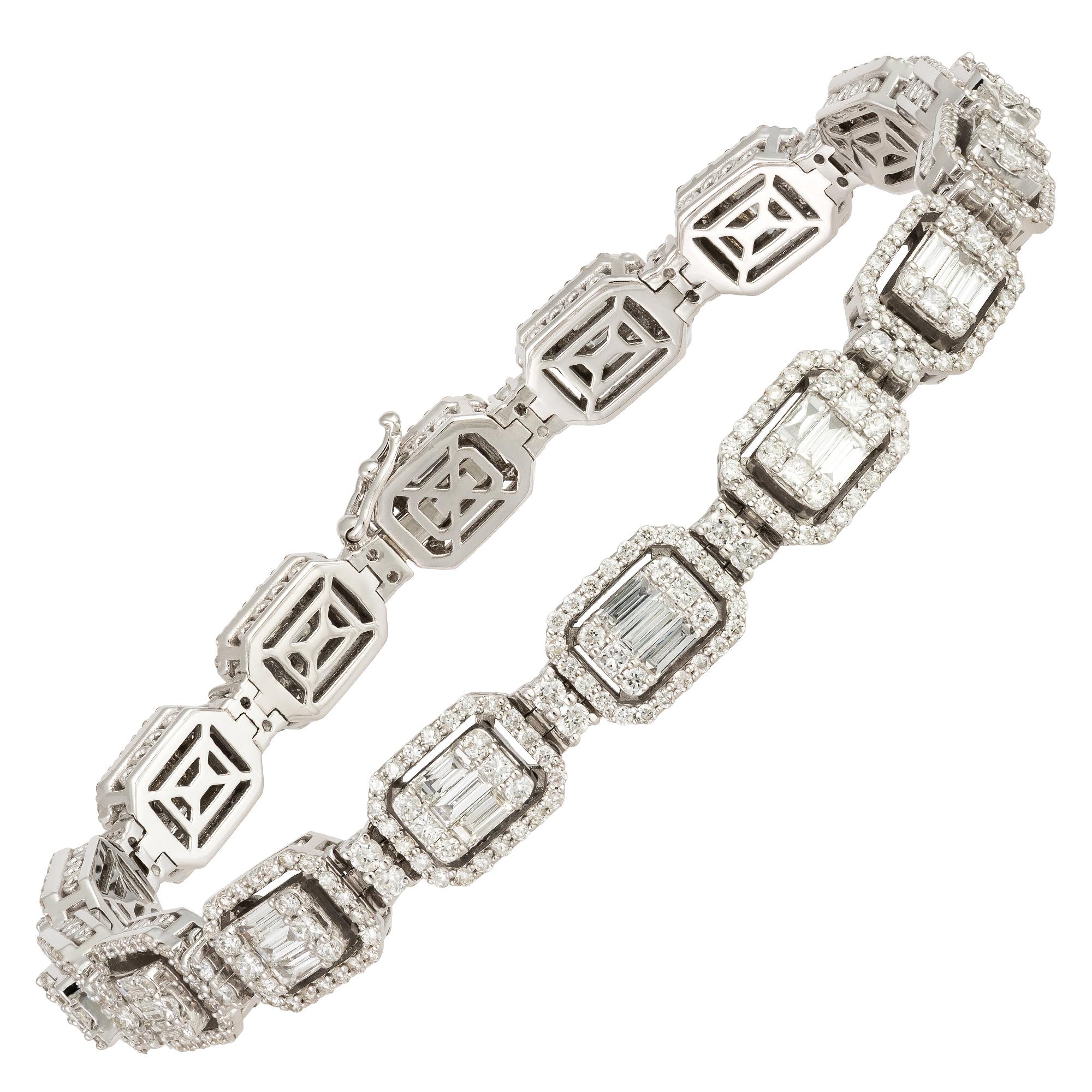 Moderne Unique Diamonds Bracelet en or blanc 18K pour elle en vente