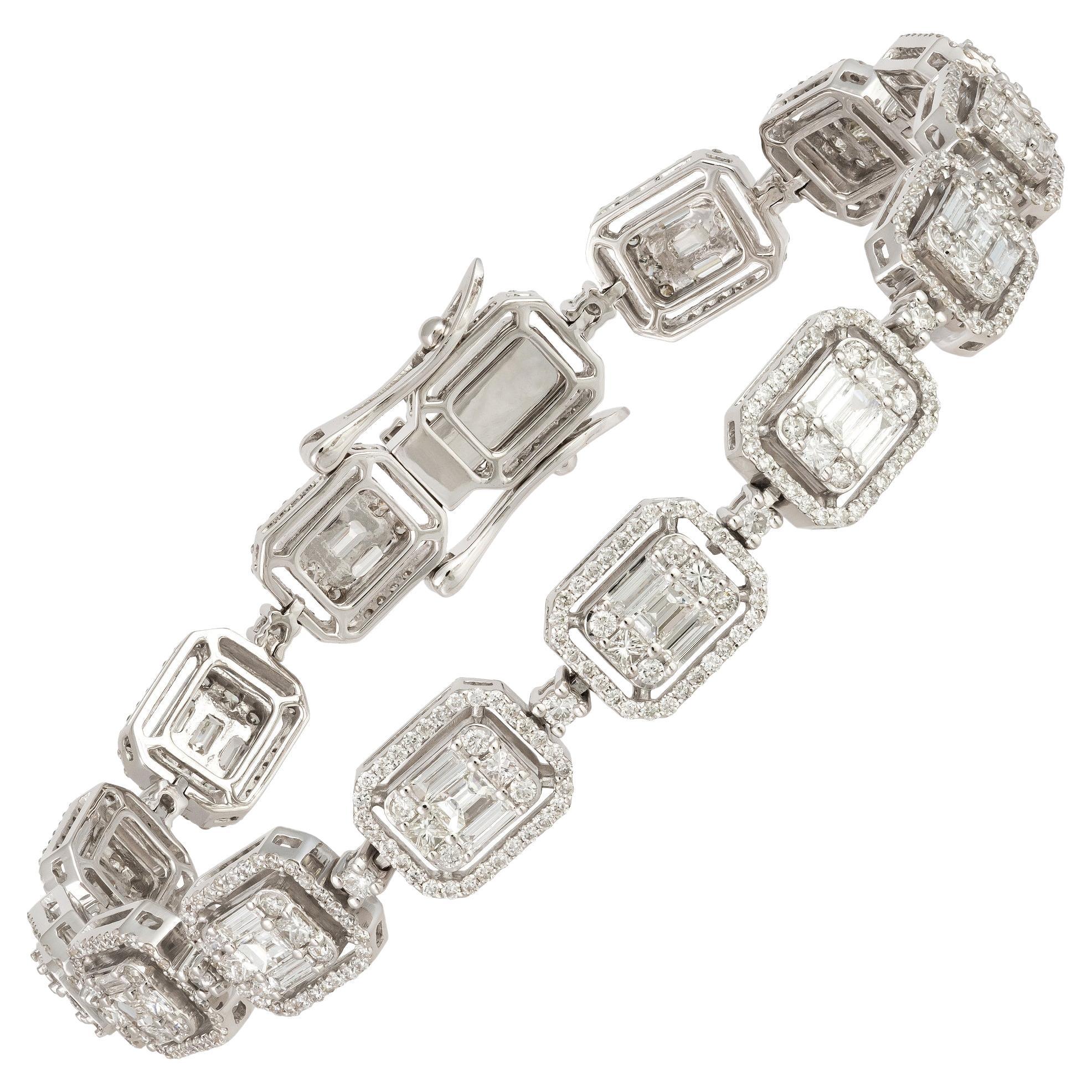 Unique White Gold 18K Diamond Bracelet for Her
