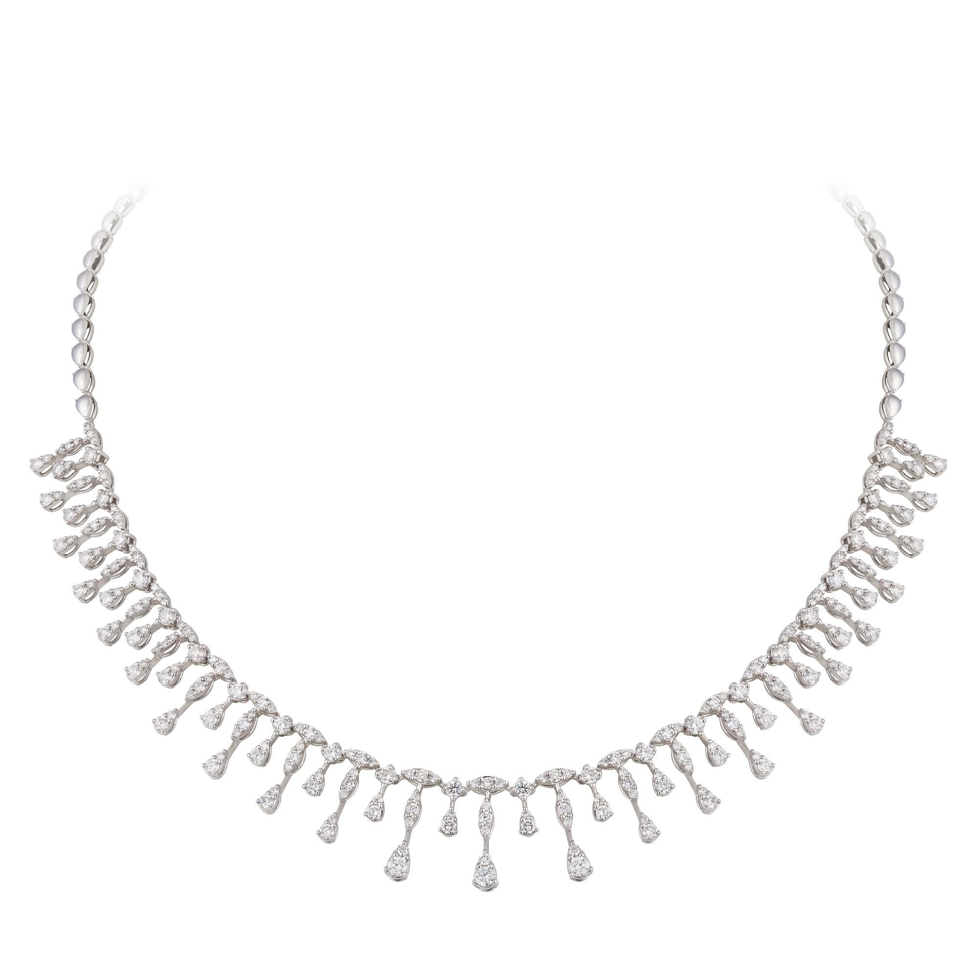 NECKLACE 18K White Gold Diamond 4.93 Cts/250 Pcs
