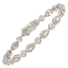 Unique White Gold 18K Tennis Bracelet Diamond for Her