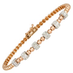 Unique White Pink Gold 18K Bracelet Diamond for Her