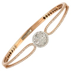 Unique White Pink Gold 18K Bracelet Diamond for Her