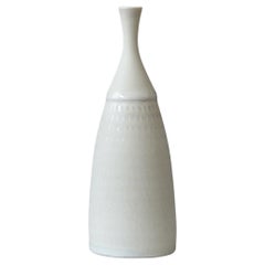 Unique White Stoneware Vase by Stig Lindberg. Gustavsberg Studio, Sweden, 1963