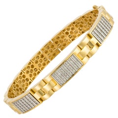Unique White Yellow Gold 18K Bracelet Diamond for Her