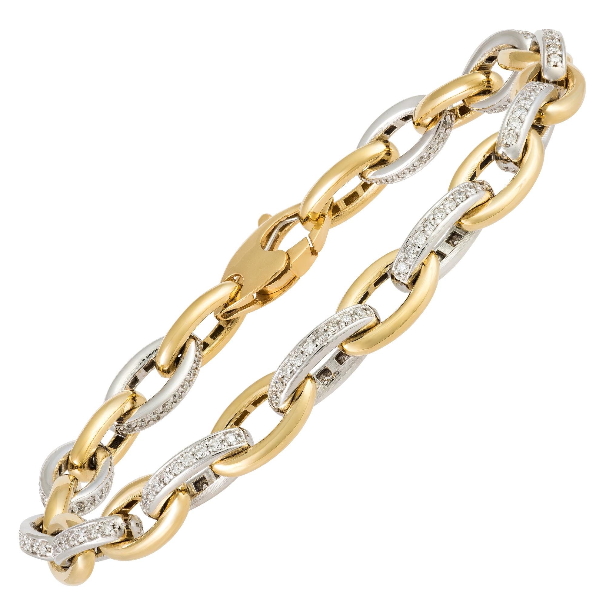 Women's Unique White Yellow Gold 18K Bracelet Diamond For Her For Sale