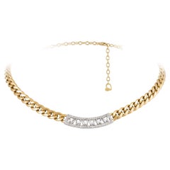 Einzigartige Weiß-Gelbgold 18K Halskette Diamant für Sie