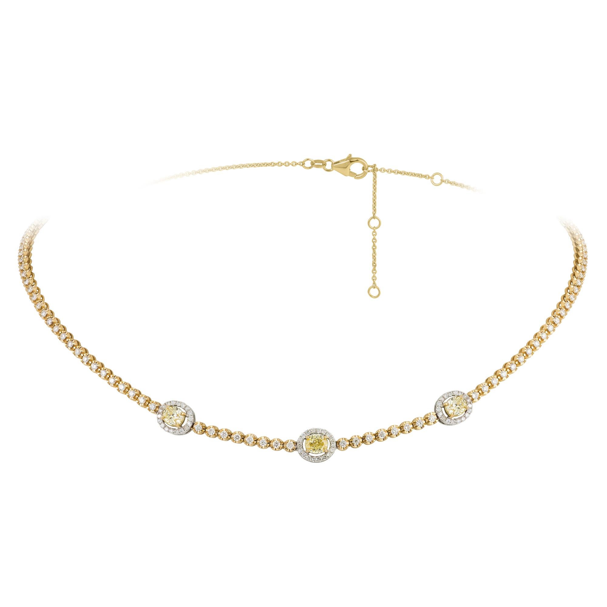 NECKLACE 18K White/Yellow Gold Diamond 1.49 Cts/134 Pcs Yellow Diamond 0.95 Cts/3 Pcs
