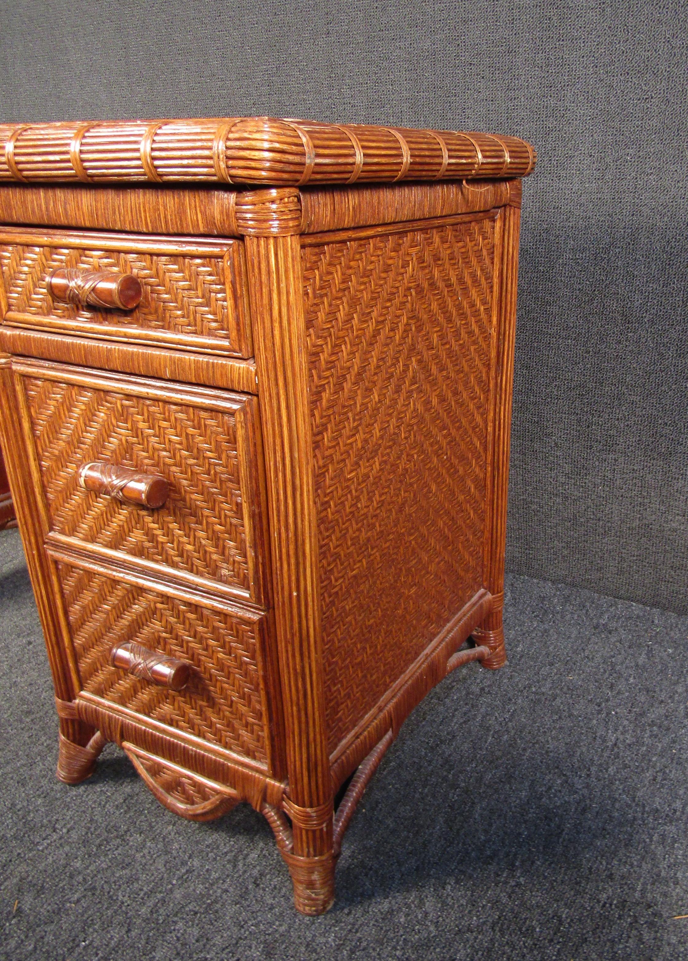 Unique Wicker and Bamboo Desk For Sale at 1stDibs small wicker desk