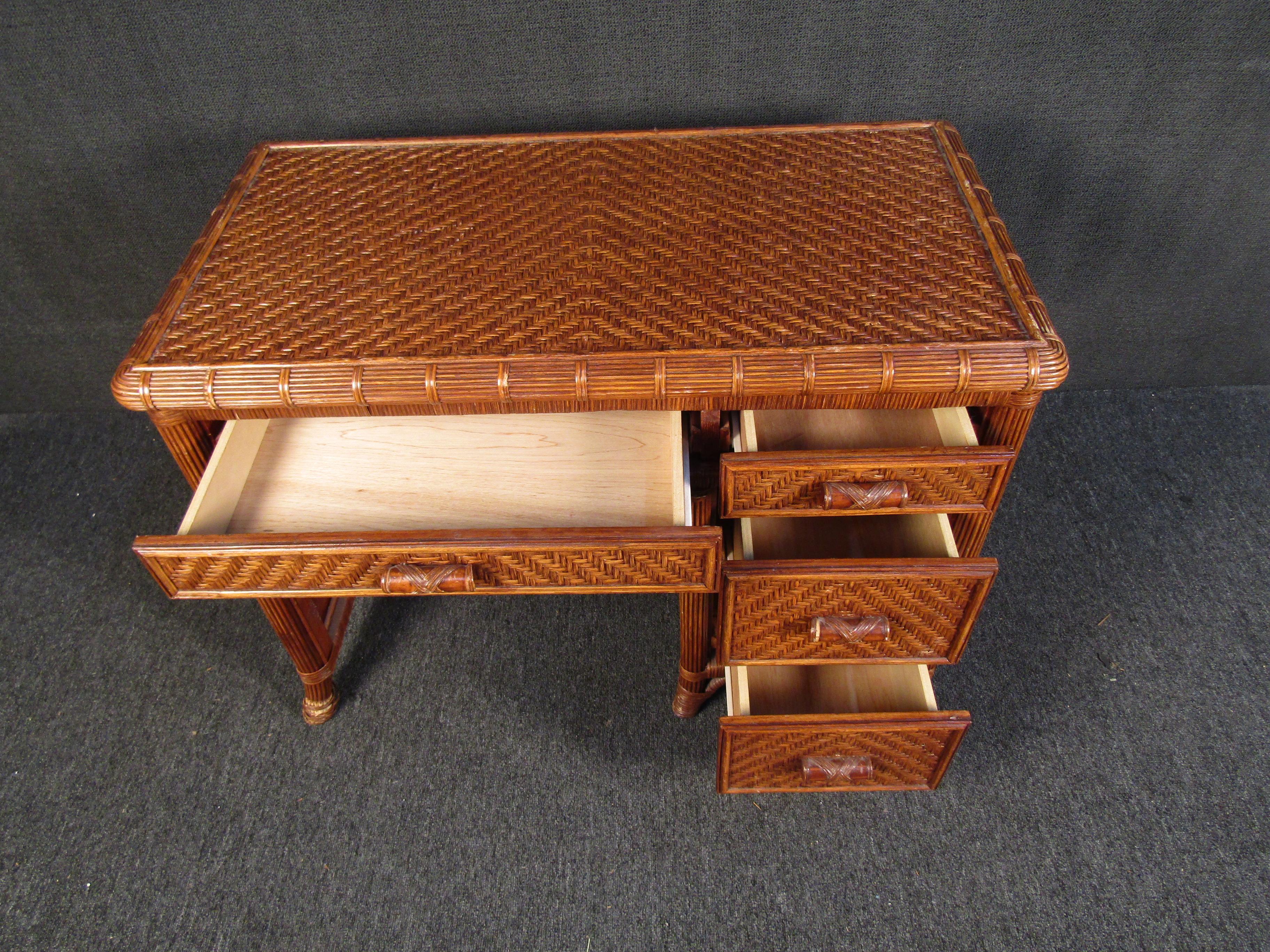 Unique Wicker and Bamboo Desk 1