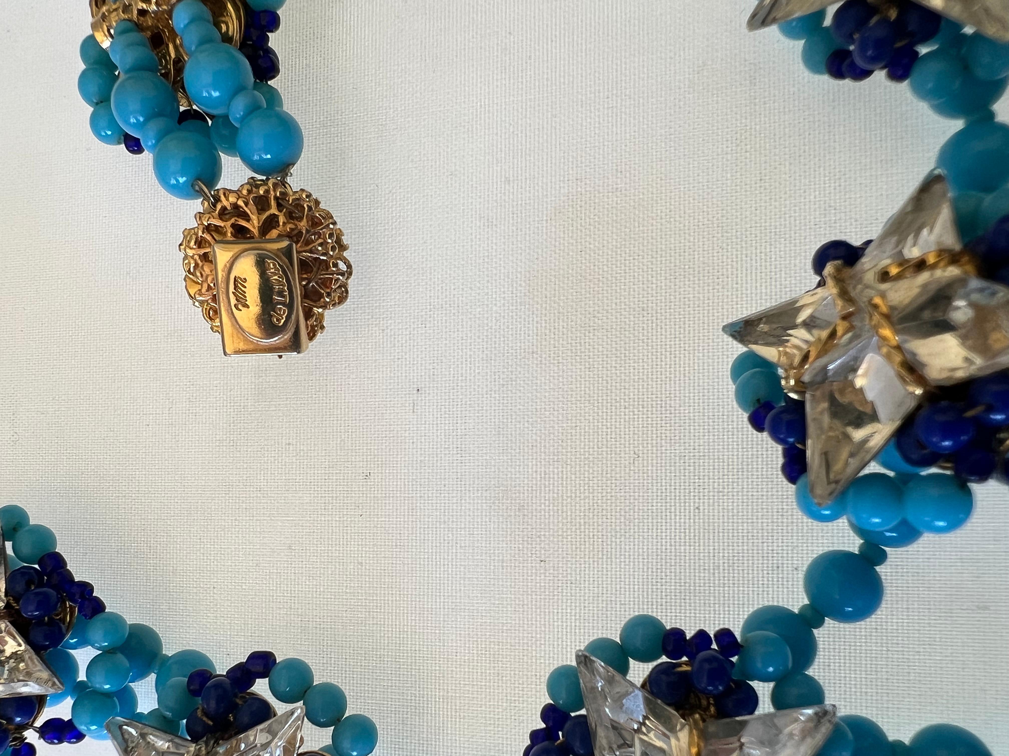 Unique William de Lillo Turquoise Trellis Star Necklace   For Sale 1
