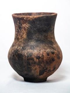 Unique Wood-Ash Fired Clay Vase
